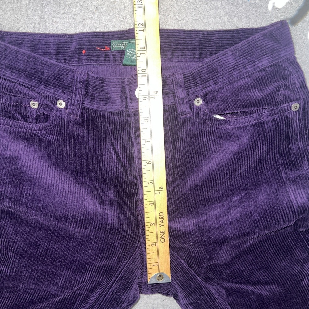 VTG Lauren Jeans Co. Pants Womens Sz 6 (29 x 31) Purple Corduroy Cords Flare Y2K - Picture 10 of 10